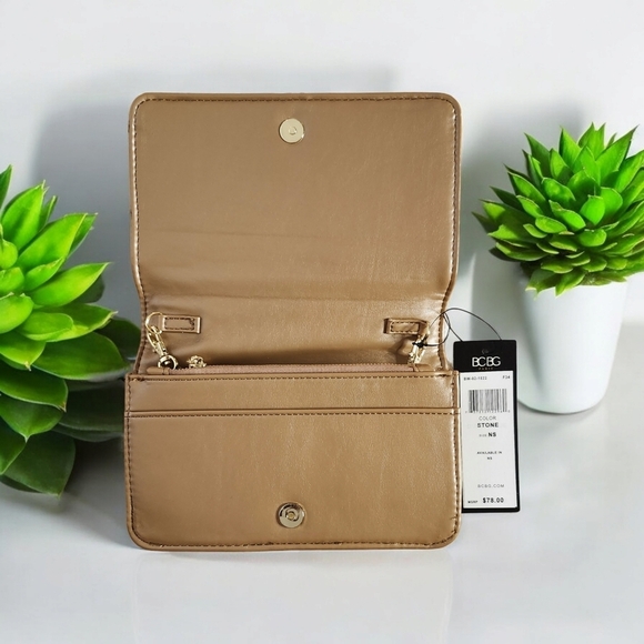 BCBG Quilted Crossbody Bag-Stone - Picture 5 of 10